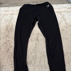Gymshark Black Performance Leggings with White Logo